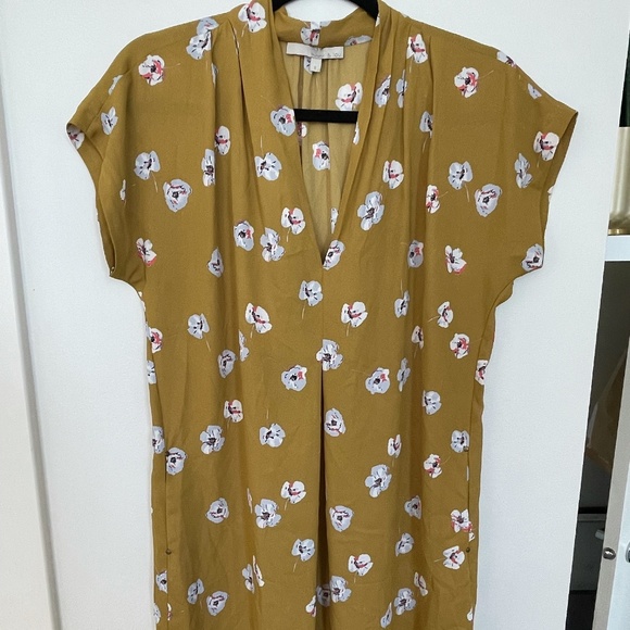 Monk & Lou Mustard Yellow Short Sleeve Dress - Picture 1 of 3